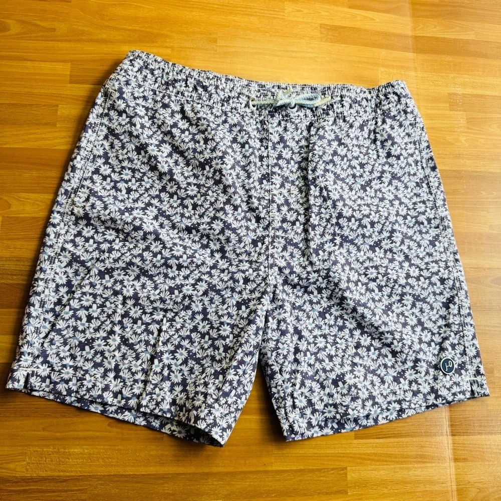 Johnnie-O blue swim shorts daisy print size 14 boys